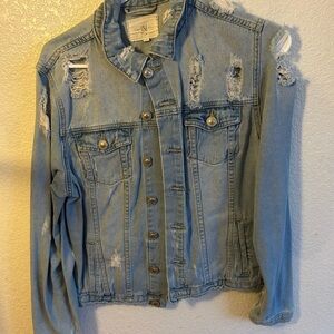 Distressed Light Blue Denim Jacket